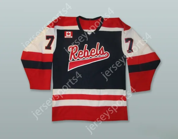 Custom Mississauga Rebels Canada Black Hockey Trikotie Top Sgened S-M-L-XL-XXL-3XL-4XL-5XL-6XL