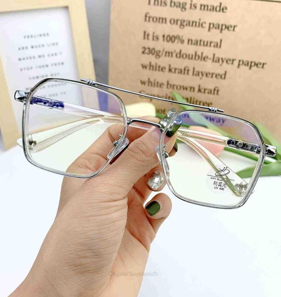 Дизайнер CH Солнцезащитные очки Ramprames Mens Mens New Anti Blue Lights Glasses Metal Myopia Chromes Женщины роскошные поперечные очки рама Top Q1220111