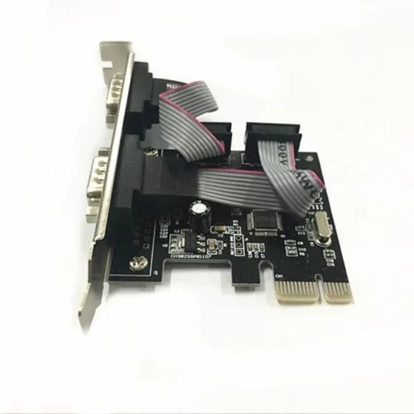 Новый 2024 PCI-E до 2 последовательной карты Нативный PCI-E RS232 Интерфейс промышленного управления компьютером Compension Card Adapter PCI-E Serial для