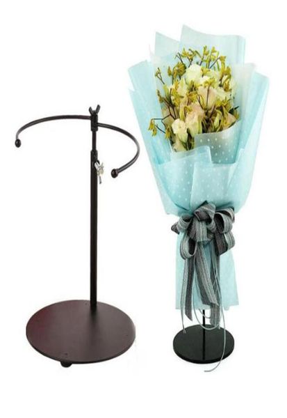 Metal Flower Bride Bouquet Stand Iron telescópico Bouquet Holder Florist Flower Display Wedding Igreja Party Decoration ZC07231806888