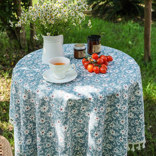 Tolera de mesa de flor selvagem redonda de toalha de mesa floral Poliéster Lavagem de primavera de verão Tabela de verão para sala de jantar de cozinha decoração de festas de piquenique externo para piquené