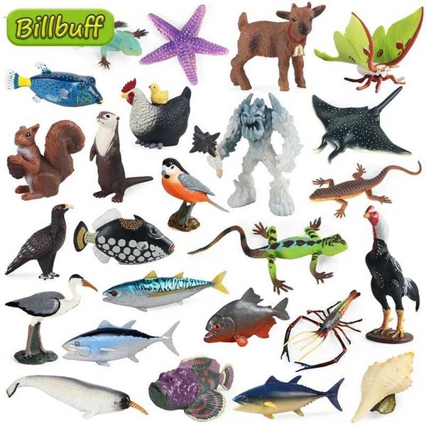 Neuheit Spiele Simulation Riese Meeres Organismus Crab Thunfisch Garnelenstarfisch Fisch Eichhörnchen Modell Actionfiguren Bildungsspielzeug für Kinder Geschenk Y240521