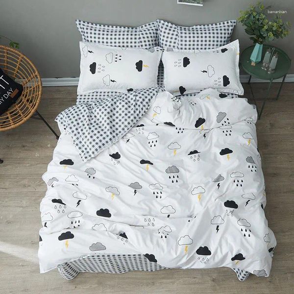 Bettwäsche-Sets J Cloud 4pcs Girl Boy Kid Bett Cover Set Duvet Erwachsene Kinderblätter und Kissenbezirke Tröster 2TJ-61019