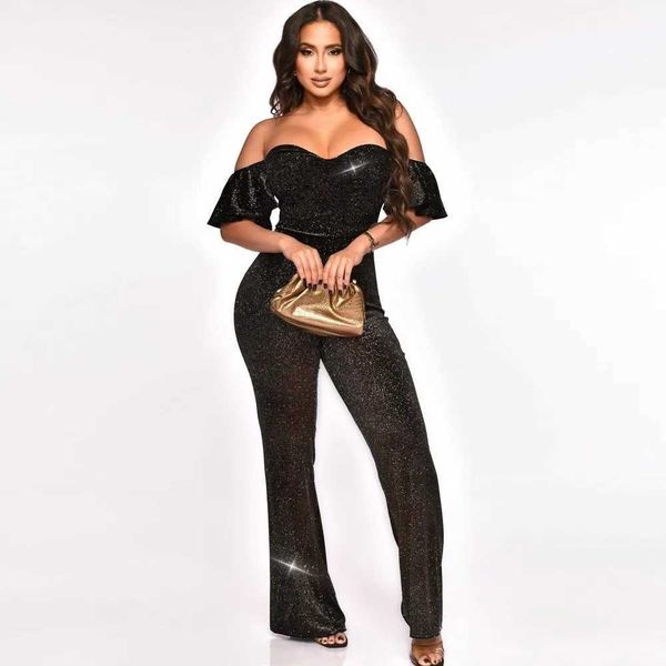 Jumpsuits für Frauen Rolpper Heißverkauf Damen sexy Strampler Lange Hosen Frauen schlanker Körperverbindungs -Overall Kurzarm 2024 Frühlings Sommer Casual Cargo Hosen Y240521