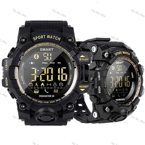 Relógio ex16s relógio inteligente Bluetooth à prova d'água IP67 Relogios Pedômetro Stopwatch Wristwatch Scret Scret Screen Scret Bracelet Smart para iPhone iOS Android Watch 355