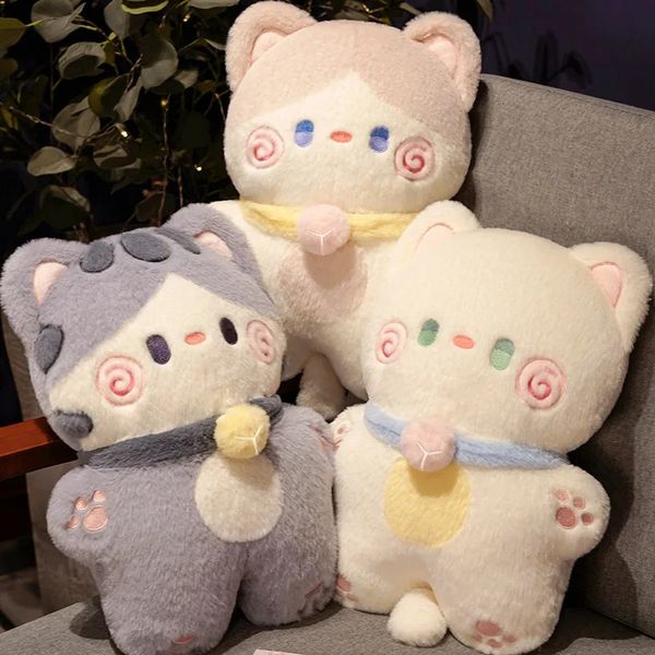 Desenho animado abraçando gato fofo brinquedo fofo macio de pelúcia de pelúcia de pelúcia macia para meninas para meninas sofá de carro decoração 240507