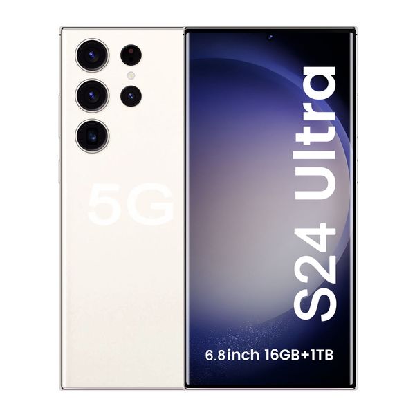 S24 Ultra S23 Смартфон 6,8 дюйма 256 ГБ 512 ГБ 1 ТБ перфорированный полный сенсорный экран Идентификатор лица Идентификатор лица 13MP камера HD Display распознавание лица gps hd