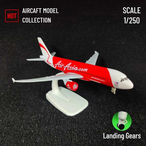 Flugzeug Modle Scale 1 250 Metallflugzeugmodell Replik Air Asia A320 Flugzeugluftfahrtdekoration Mini Art Collection Kid Boy Toy Spielzeug S2452089