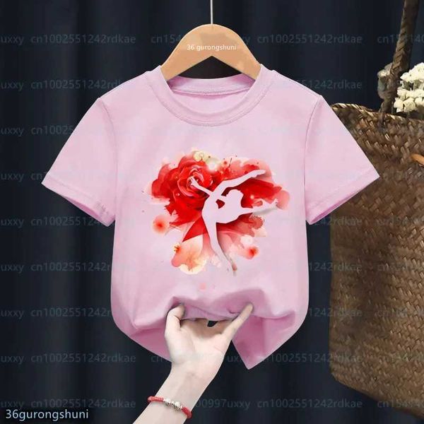 T-shirt Sale Hot Girl T-shirt maglietta ginnasta maglietta ginnasta ritmica Fashion harajuku ragazze top a maniche corte rosa