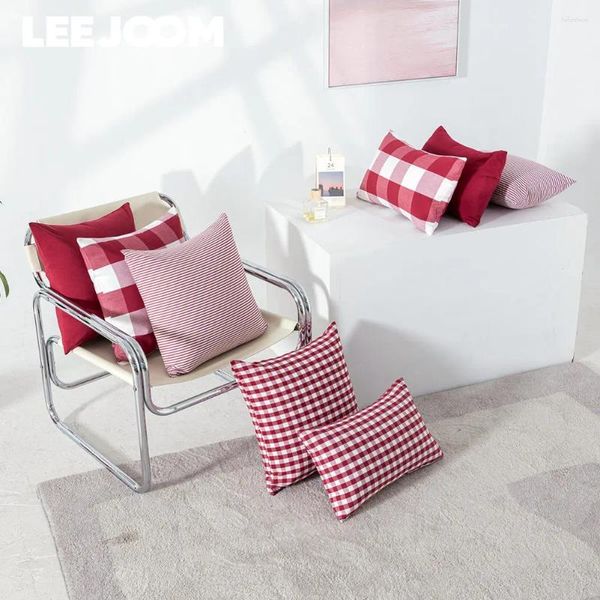 Подушка Leajoom Red Plaid Cover декоративные подушки декор мягкие дома гостиная диван авто Бедьеры 45x45 см/30x50см