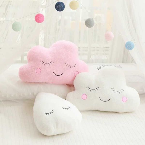 Almofadas de pelúcia New Cloud Moon Star Moon Star Rain Trop Plushw Pillow Brinquedos de almofada macia para crianças meninas meninas garotos de presente da sala de presente decoração