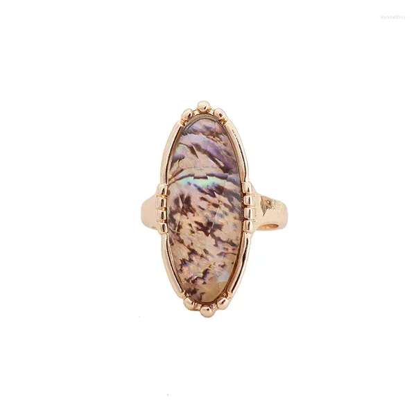 Anelli a grappolo chic alla moda ovale sfaccettata leopardo abalone guscio femminile delicate gioielli di dita all'ingrosso