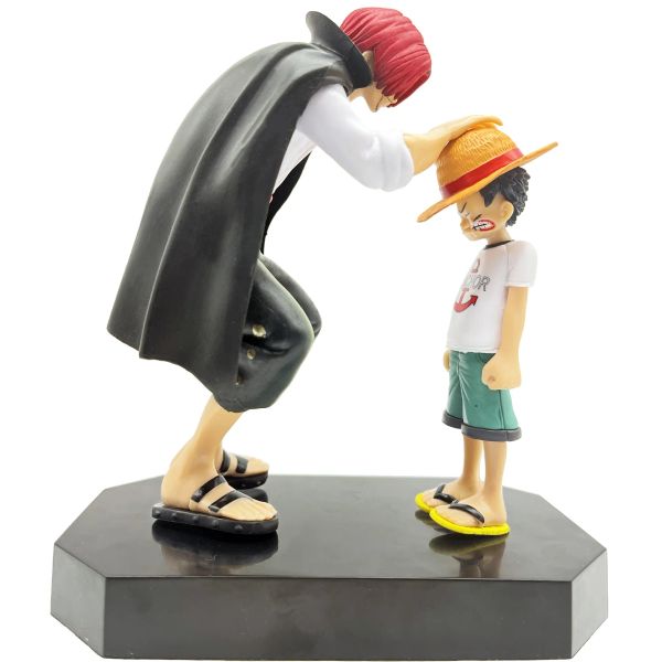 One Piece periféricos perpói hastes de palha tocando chapéu de palha de cabeça luffy modelo de ornamento de anime