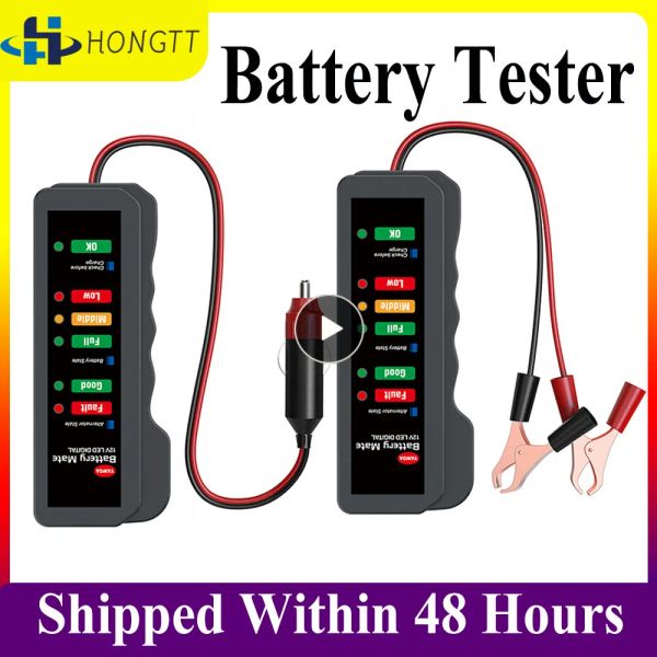 Mini 12V Auto Batterie -Tester Digitaler Lichtmaschinenprüfer 6LED Lichter Erkennen Sie Anzeigeauto -Werkzeug -Auto -Batterie -Tester für Autos Motorrad