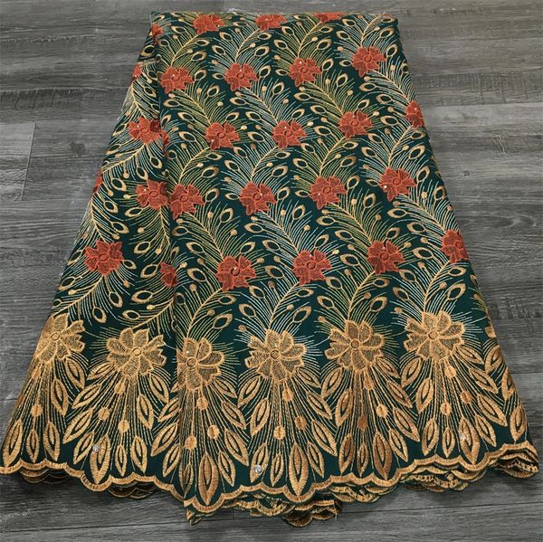 Neueste Original Dubai Cotton Lace Swiss Lace Stoff Hochwertiges nigerianisches Kleid 5 Meter Afriacn Stoff für Frauen nähen a3806 240511