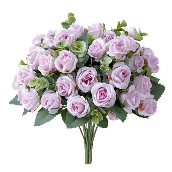 Künstliche Blumenseide Rose Weiße Eukalyptus Blätter Peony Bouquet falsche Blume für Hochzeit Tisch Party Vase Home Dekoration 10 Kopf Mehrere Farben verfügbar