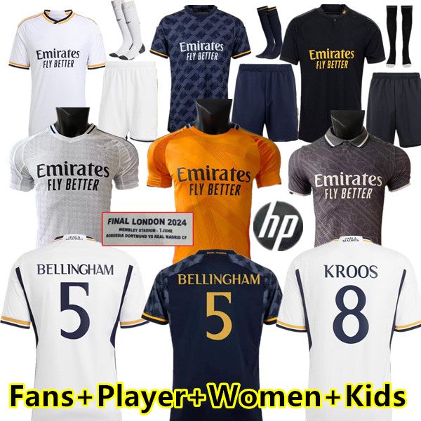 2023 BELLINGHAM Fußballtrikots 23 24 25 MBAPPE Fußballtrikot Real Madrids CAMAVINGA ALABA MODRIC VALVERDE Camiseta-Uniformen VINI JR ARDA GULER Langarm-Damen