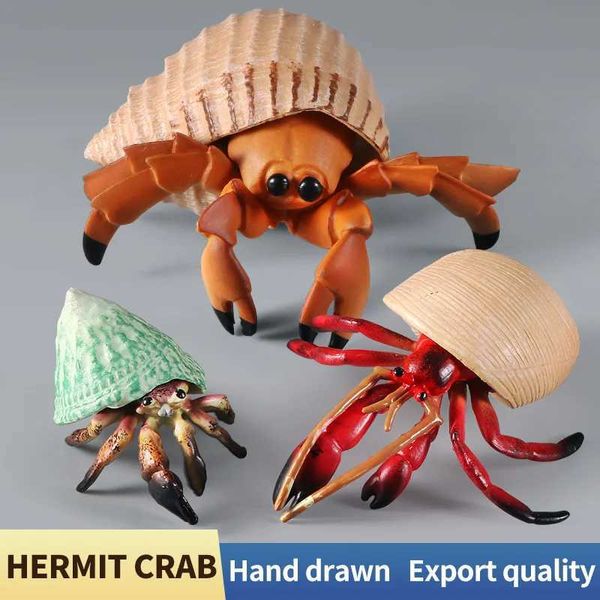 Neuheit Spiele Simulation Ozean Marine Hermit Crab Tiermodell Actionfiguren Kognitive Sammlung Bildungsdekoration Spielzeug für Kinder Geschenk Y240521