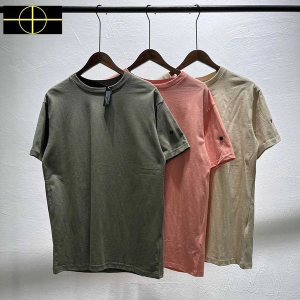 Männer T-Shirts Hot Sale Design 9 Farben Ärmeln Patch T-Shirt Frauen Frauen Kompass Baumwolle T-Shirt Männer Stickereien Basis T-Shirts Q240521
