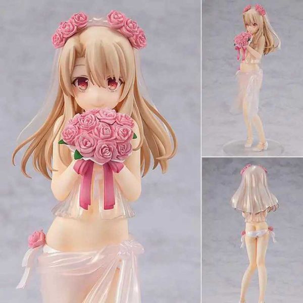 Figure giocattolo d'azione Fate/Kaleid Liner Illyasviel von Einzbern 21 cm Figura da sposa bouquet ragazza modello bambola giocattolo giocattolo bikini costume da bagno sexy decorazioni di bellezza t240521