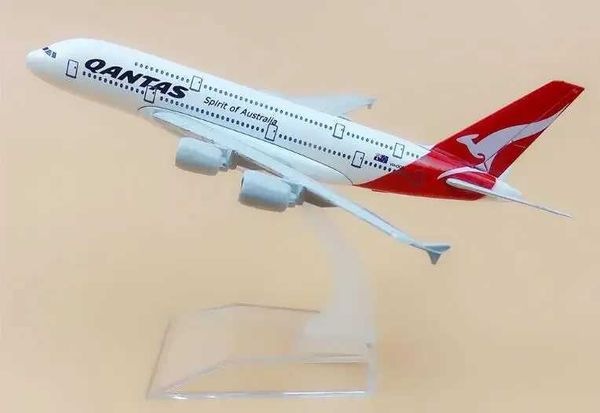 Aeronave MODLE A380 AVERCRAIO Australiano A380 Modelo de avião de simulação de metal para Kid Toys Christmas Gift S2452204