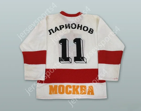 Пользовательский IGOR LARIONOV 11 CSKA MOSCOW Белый хоккейный майк