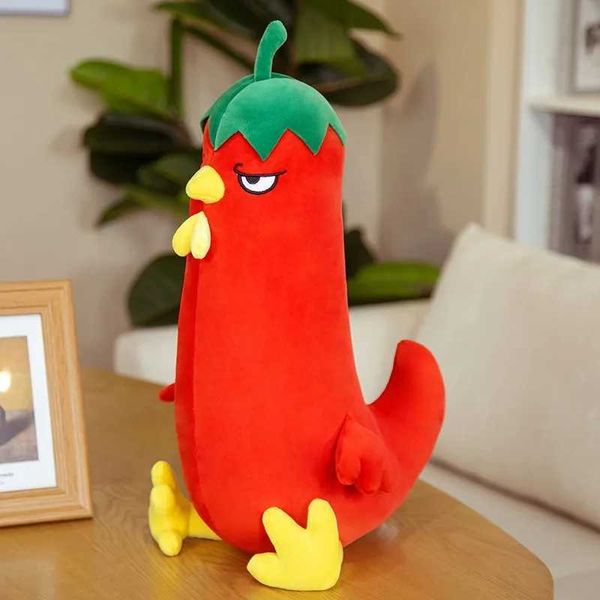 Plüschpuppen 50 cm/60 cm süßes grünes und weißes chinesisches Kohlhahn Plüsch Spielzeug Weiche Cartoon Gemüsepflanzen Chili Hühnchengefüllte Puppengeschenke H240521 Oqyk