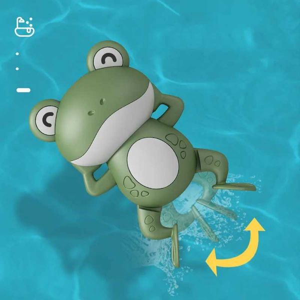 Bath Toys Baby shower toy bathroom cartoon frog swimming water game wind up cute animal baby water toy newborn gift d240522
