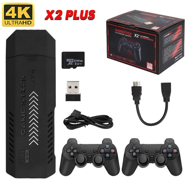 X2 plus 256g 50000 Games GD10 Pro 4K Game Stick 3D HD Retro Video Game Console Wireless Controller TV 50 Emulator für PS1N64DC 240522