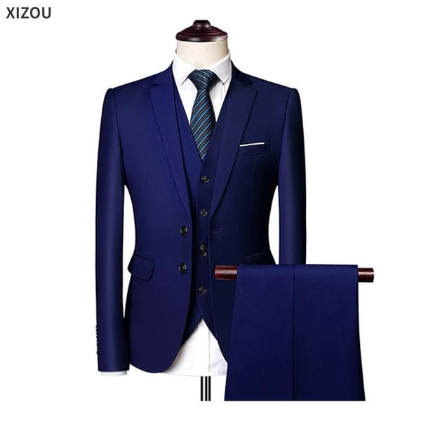 Anzüge für Hochzeit Männer Set Blazer Elegante formelle 3 Stück Full Jackets Weste Pants Classic Business Coats 240515