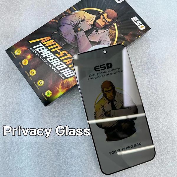 2024 venda quente para iPhone 15 Pro Max BA King Privacidade Protetor de tela de vidro temperado para iPhone X XS XR 11 12 13 14 Plus Anti-Spy 10 PCS por pacote Frete grátis
