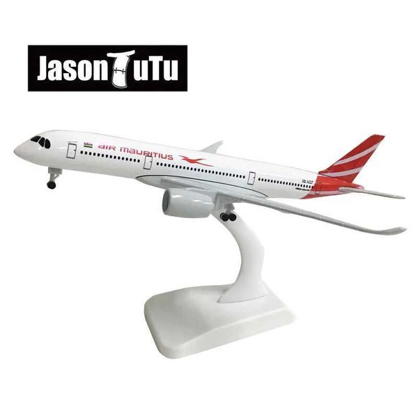 Aeromobile Modle Jason TUTU 20CM AIR MAURITIUS AIRBUS A350 Modello Aereo Modello Modello Aeromobile Aeromobile Diecast 1/300 Piani in scala Scala Factory Wholesale Y240522