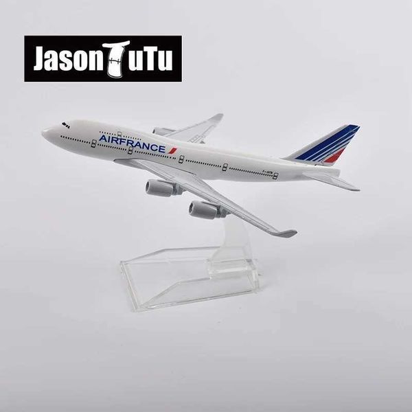 Aeromobile Modle Jason Tutu 16Cm France Boeing 747 Modello Aereo Modello Modello Aeromobile Diecast Metal 1/400 Piani di scala Scala Factory Dropshi all'ingrosso Y240522