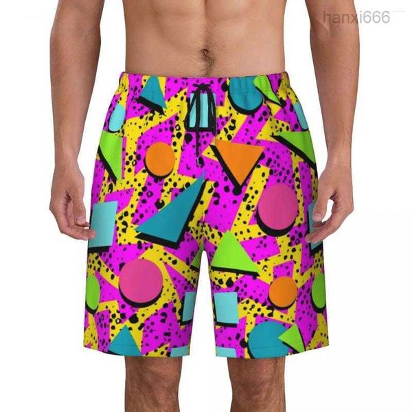 Shorts quadro clássico clássico 90 Neon Hawaii Swim sunks confortável corrida surf plus size praia curta