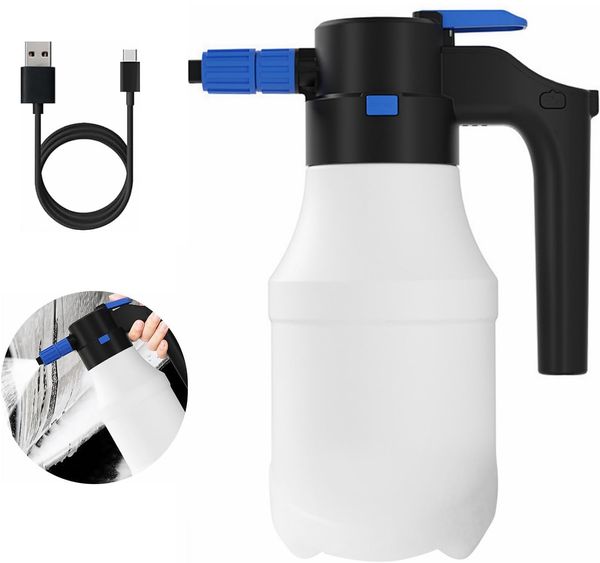 Elektrische 1,5 l USB wiederaufladbare Schäumungspumpe für Autowäsche, Bewässerung Dose, Hausschaum Blaster Wassersprühgerät