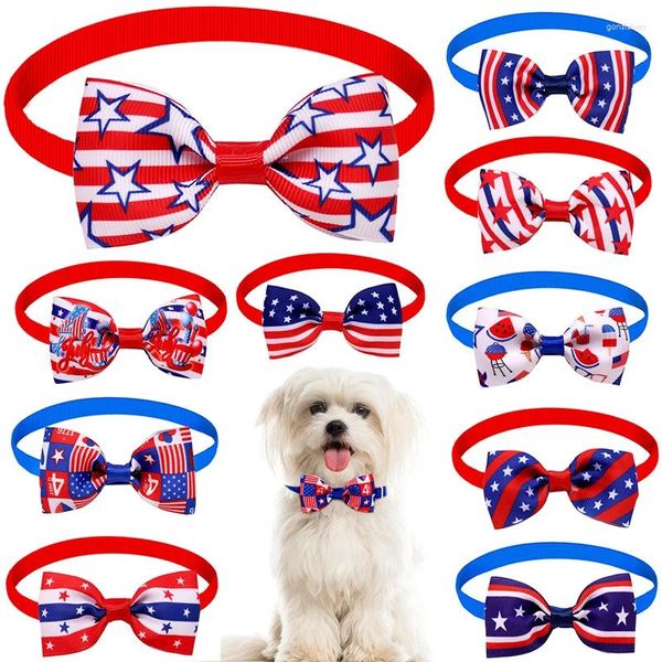Abbigliamento per cani 2 pcs a prime armi American Indipendence Day Accessori Samll Bows Pet Cat Wok Tie Packtie Supply