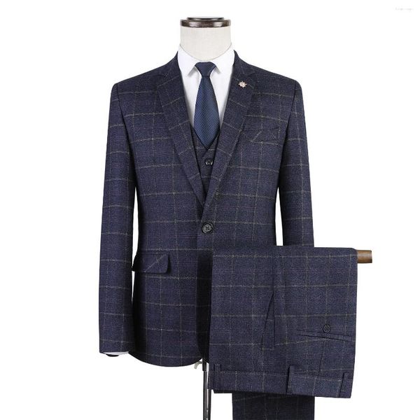 Abiti da uomo Premium Double Controllo abito da 3 pezzi elegante - moderno moderno e pantaloni set classico design business casual