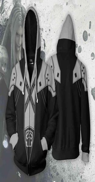 Final Fantasy 7 Hoodie Sephiroth Cosplay Costuem Männer Freizeitzeigung Jacke Sweatshirt8087030