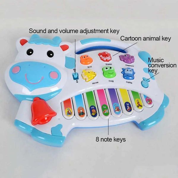 Keyboards Klavier Babymusik Sound Spielzeug Baby Klavier Musik Spielzeug Cartoon Kuh Animal Farm Keyboard Babymusik Notizen Lernen und Entwicklung WX5.2151535