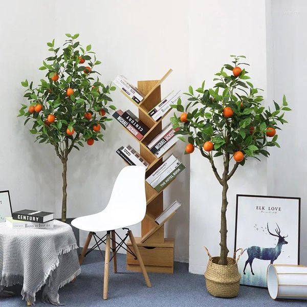 Dekorative Blumen 1,5m Simulationsanlage Orange Bäume Toteds Bekleidungsgeschäft Innen- und Dekoration gefälschte grüne Bonsai in Innenräumen