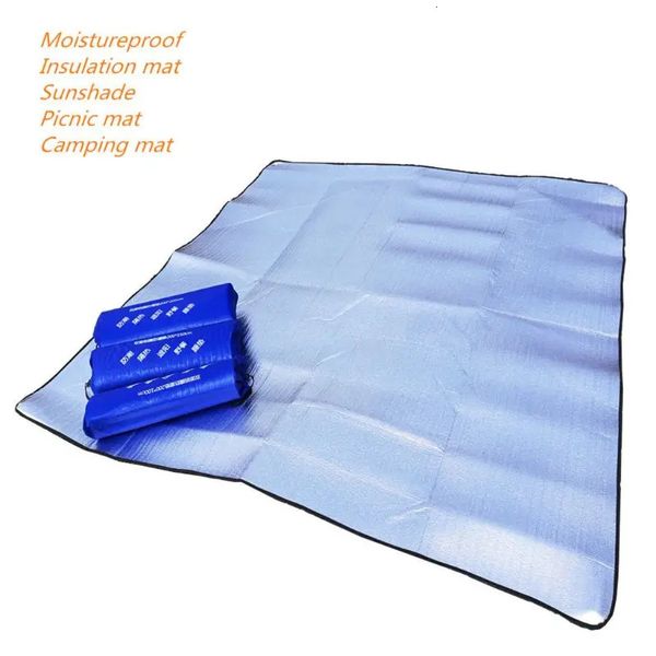 Ultraleiche wasserdichte Campingmatte Picknickdecke Strand Matratze Schlafpad Aluminium Folie Eva Schaum im Freien Zelt Fußabdruck 240522