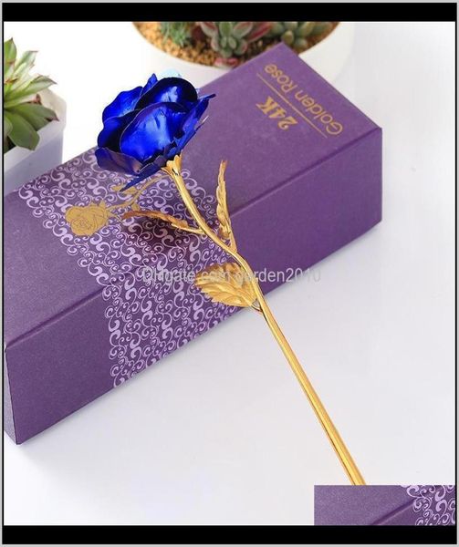 Dekorative Blumen Kränze Valentinstag kreatives Geschenk 24k Folie plattiert Gold Rose Dauert für immer Liebe Hochzeitsdekor Souvenir Drop v3359379