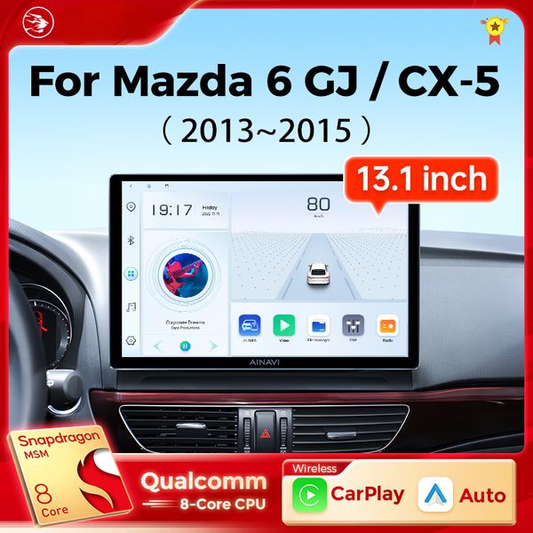 Radio DVD per auto da 13,1 pollici per Mazda 6 GJ Atenza CX5 CX 5 2013 2014 2015 2015 Wireless CarPlay Android Auto Car Multimedia Audioauto