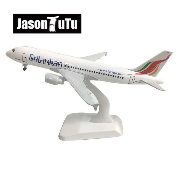 Aircraft Modle Jason TUTU 20CM Sri Lanka Airbus A320 Modello Aereo Modello Modello Aeromobile Aeromobile Diecast Metal 1/300 Piani di scala Scala Factory Wholesale Y240522