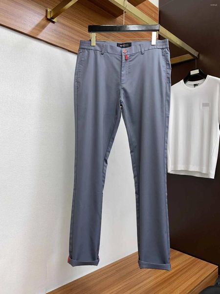 Мужские джинсы 2024 Diku льняные брюки с вышитым микрого логотипа с обеих сторон очень универсальная эластичная талия подходит для