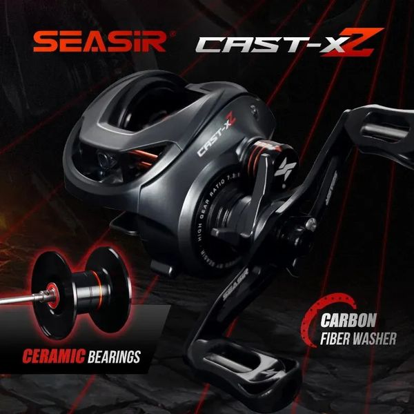 Seasir Cash x2 Ribella di baitcasting 73 1 Ibrido ceramica ceramica Cuscinetto in fibra di carbonio Dual System N52 Freno taulini 240514