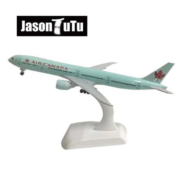 Aeromobile Modle Jason TUTU 20CM Canada Boeing 777 Modello Aereo Modello Modello Aeromobile Diecast Metal 1/300 Piani di scala Scala Factory Droping all'ingrosso Y240522