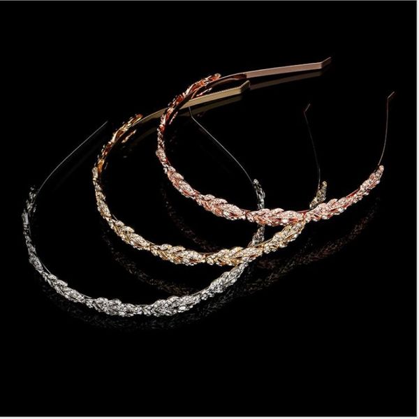 Pesti della corona da sposa di lusso Cristalli di strass in argento in oro rosa in oro rosa corone di nozze roayal corone di cristallo velo a fascia accessoria 2701