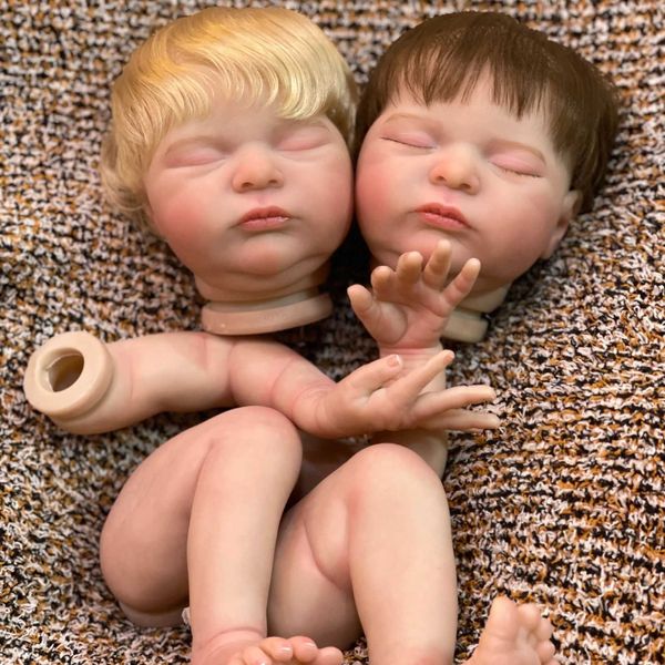 Bonecas bonecas laura renascia kits de bonecas de bebê artesanal peças inacabadas de vinil mole para um brinquedo de boneca reciclada vitalícia como um presente de família S2452202 S2452203
