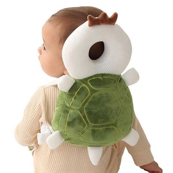Cuscini per la protezione della testa del bambino Pad della testa per bambino Protezione cuscinetto Collisione regolabile Resistente e traspirante Backpack Backpack a forma di tartaruga D240522